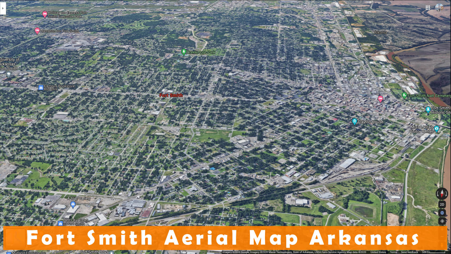 Fort Smith Aerial Map Arkansas